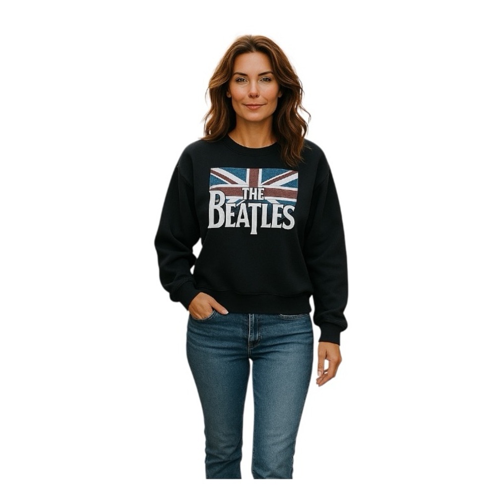 Beatles Long Sleeves Crop Sweatshirt - Picture 4 of 14